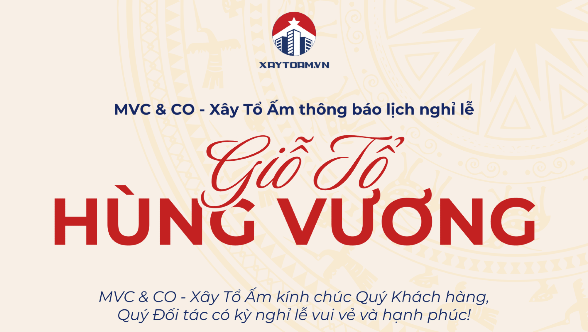 THÔNG BÁO LỊCH NGHỈ LỄ GIỖ TỔ HÙNG VƯƠNG 2025