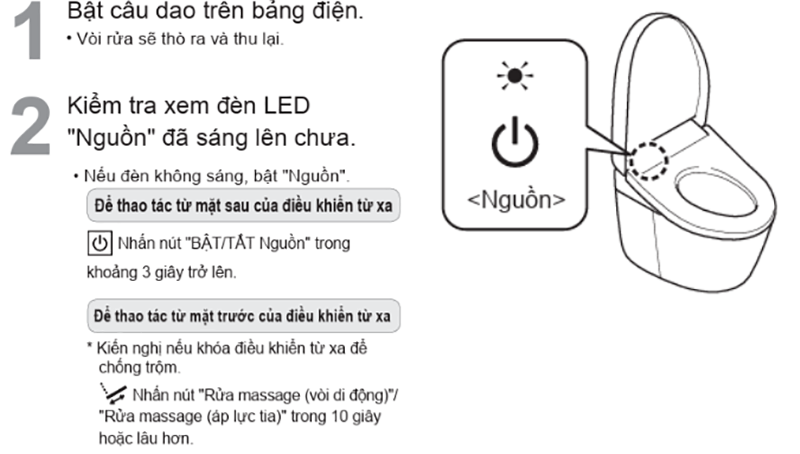 Mở van khóa và thiết lập hoạt động 