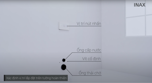 Xác định vị trí lắp đặt của bồn cầu INAX trên tường