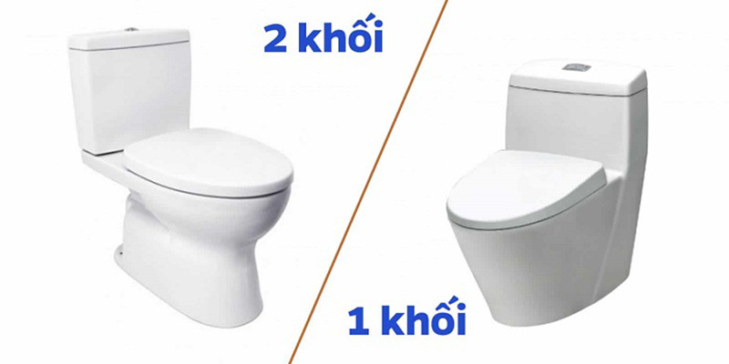 Bồn cầu 1 khối và 2 khối đều đảm bảo nhu cầu vệ sinh cơ bản của gia đình