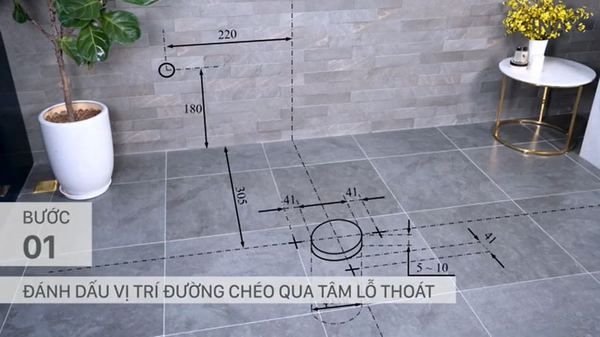 Đánh dấu vị trí lắp đặt bồn cầu thuận tiện nhất