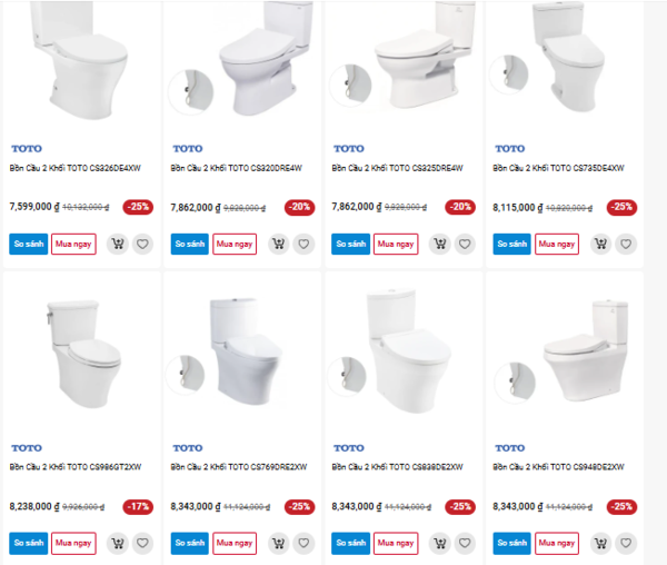Địa chỉ phân phối bồn cầu TOTO chính hãng, giá tốt