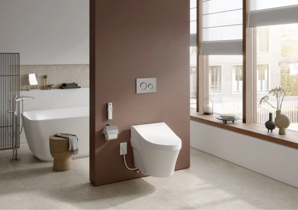 Bồn cầu thông minh TOTO hoạt động dựa trên hệ thống xả cơ học và các công nghệ điện tử tiên tiến 