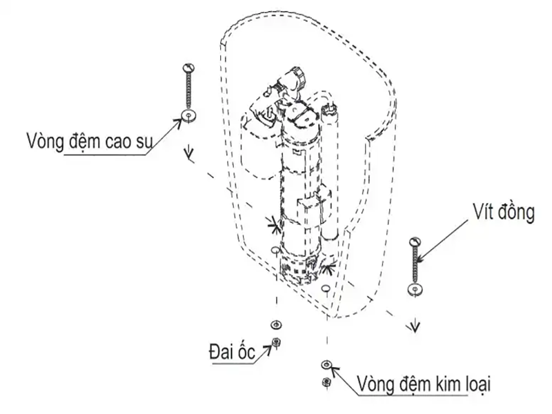 Bắt ốc cho két nước
