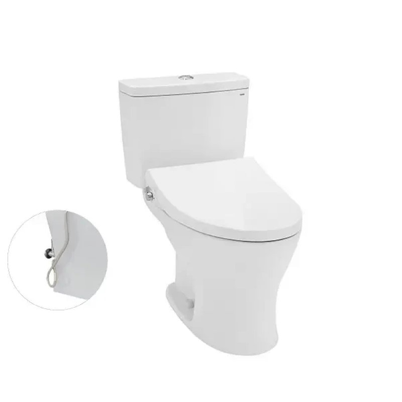 Bồn cầu 2 khối TOTO CS735DE4XW màu trắng thân dài hệ thống xả xoáy