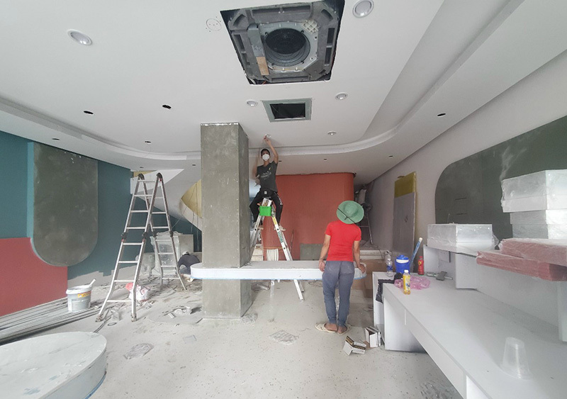 Thực hiện thi công thạch cao cải tạo nhà phố
