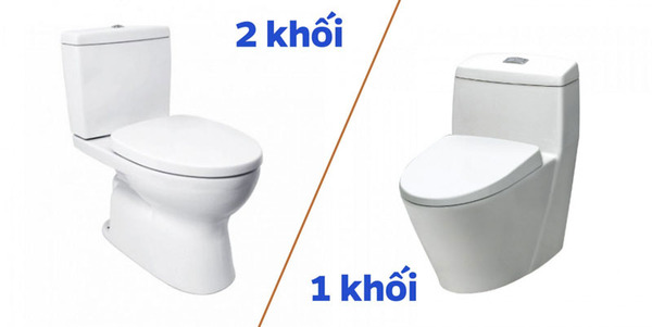 Xét về kích thước, bồn cầu 2 khối và bồn cầu 1 khối không có sự khác nhau nhiều. 