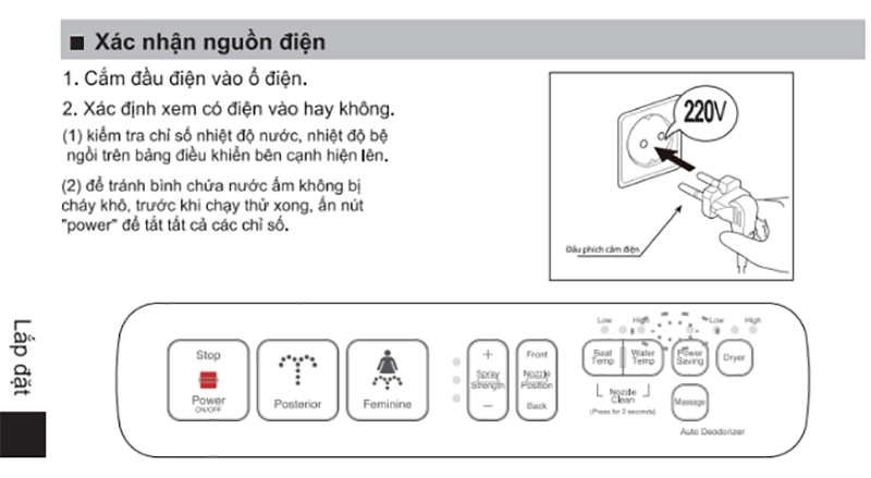 Thêm nguồn điện vào hệ thống của nắp điện 