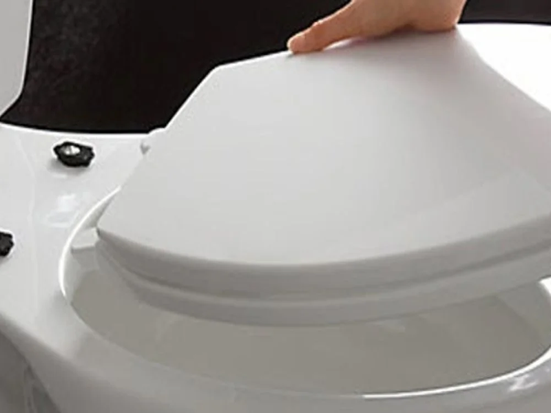 Tiến hành lắp nắp bồn cầu mới thay thế vị trí bồn cầu cũ