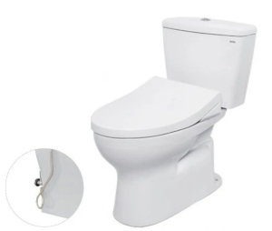 Bồn cầu TOTO CS300DRE4W hai khối nắp cơ thiết kế thân dài màu trắng của Xây Tổ Ấm