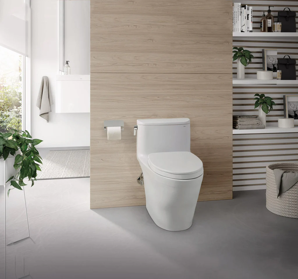 Bồn cầu TOTO 1 khối có thiết kế két nước và bệ ngồi liền mạch