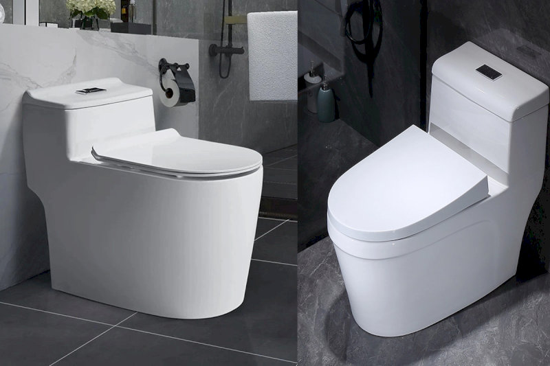 So với INAX và CAESAR, TOTO bao gồm hình dạng két nước, nắp bồn cầu và thân bồn cầu.